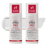 EltaMD UV Daily pump bottle front view showing compact travel size and branding