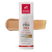 EltaMD pump bottle front view showing compact travel-friendly SPF
