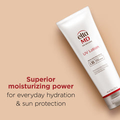 EltaMD UV Lotion applied on forearm illustrating smooth coverage and hydrating feel