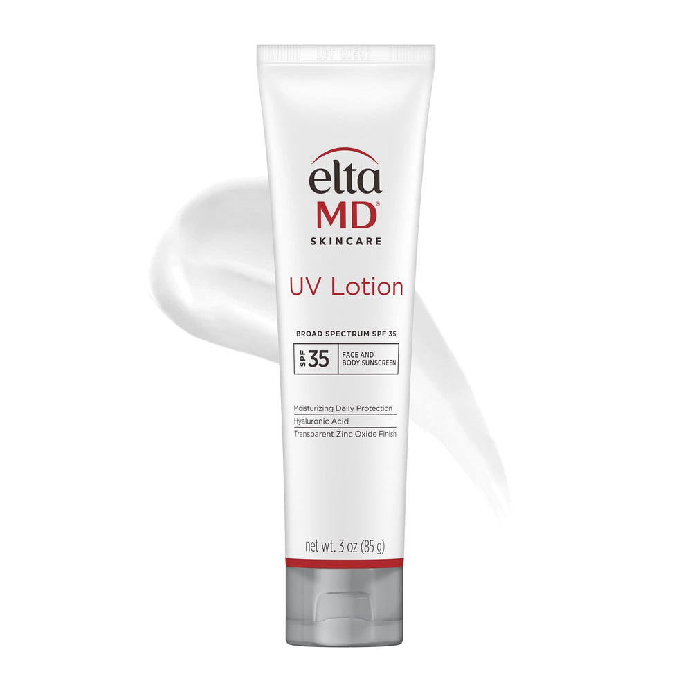 EltaMD tube front packaging showing SPF 35 and clear zinc oxide benefits