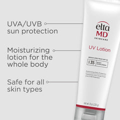 EltaMD UV Lotion pump top on 8 oz bottle for mess-free dispensing and convenience