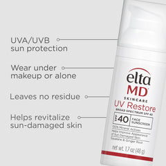 EltaMD UV Restore creamy texture close-up demonstrating smooth spreadability
