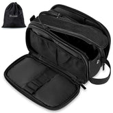 Elviros front view showing compact black PU leather and organized shape