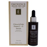 Eminence front packaging showing 1 oz bottle and label with product benefits