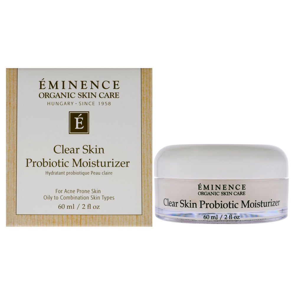Eminence front packaging showing bottle and label, highlights product clarity benefits