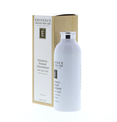 Close-up of fine strawberry rhubarb powder texture from Eminence for gentle exfoliation