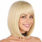 eNilecor front view of light blonde bob wig showing natural look benefit