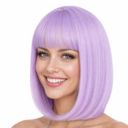 eNilecor lavender bob front view showing natural cut and vibrant color for instant style