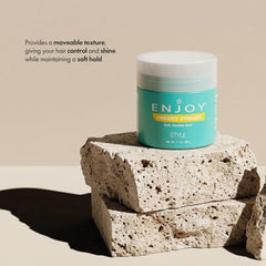 Enjoy brand open jar texture close up demonstrating smooth creamy applyability