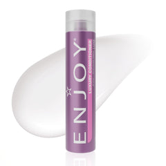 Enjoy front bottle shot showing product packaging and easy-pour benefit