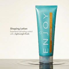 Enjoy label and pump detail highlighting color-safe formula benefit
