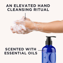 EO pump close-up on bottle highlighting easy dispensing and user-friendly design benefit