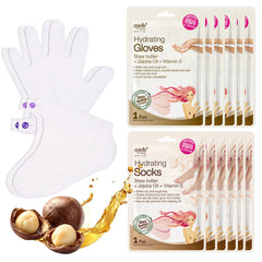 Epielle front packaging showing the 6 gloves and 6 socks, convenient spa kit