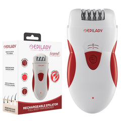 Epilady Legend 4 front view showing compact cordless design and controls for easy grooming