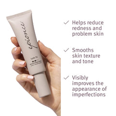 Epionce Lytic Tx lotion texture close-up illustrating smooth, absorbent formula