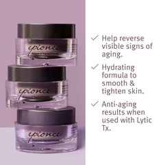 Epionce open jar revealing cream interior to highlight emollient, restorative benefit