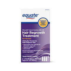 Equate front packaging showing bottle and label for easy identification and clear dosing