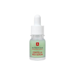 Erborian Centella Red Serum front packaging shows compact travel-friendly bottle and calming benefits