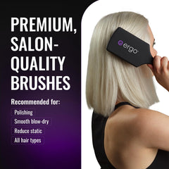 ergo brush close-up of tourmaline-infused pins highlighting smooth glide