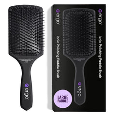 ergo brush front packaging showing product benefits and large paddle