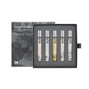 Escentric Molecules discovery set front packaging showing five 8.5ml vials and travel convenience