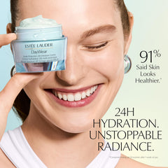 Estée Lauder DayWear cream texture close-up demonstrating rich hydration benefit