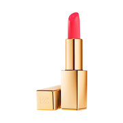 Estée Lauder front packaging showing elegant gold case and coral shade for premium appeal