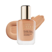 Estée Lauder front packaging showing sleek bottle and shade name benefits long wear