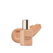 Estée Lauder mini front packaging showing compact travel-ready foundation benefit