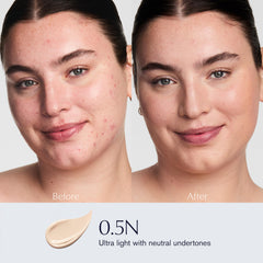 Estée Lauder concealer texture on fingertip, shows smooth blendable hydration