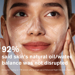 Estée Lauder close-up of fluffy foam demonstrating effective makeup removal