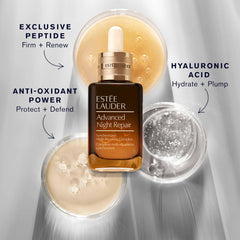 Estée Lauder bottle in hand showing 1 fl oz scale and travel-friendly size