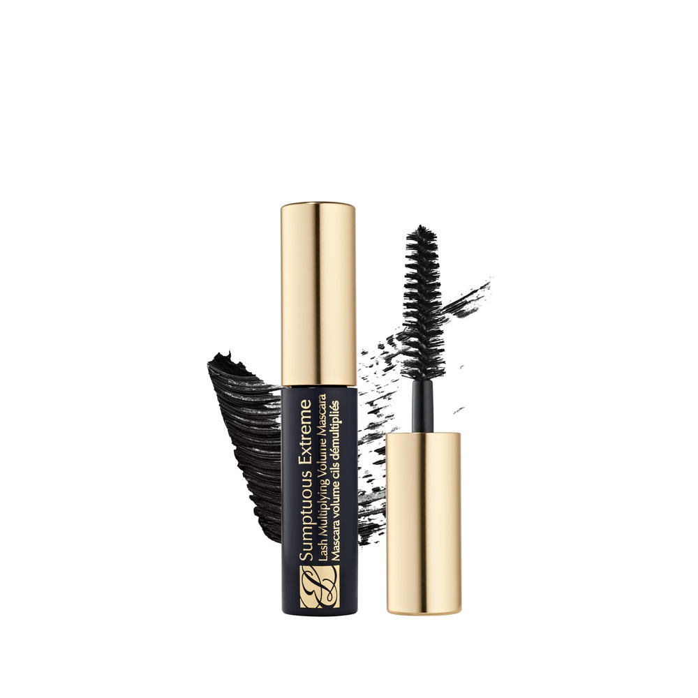 Estée Lauder front packaging showing compact travel mascara and bold black finish