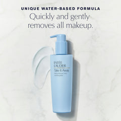 Estée Lauder product in use removing waterproof mascara gently and effectively