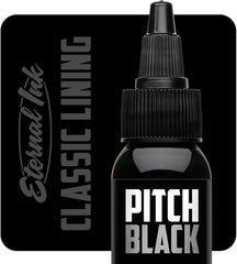 Eternal Ink pitch black front label showing brand and clean packaging benefit