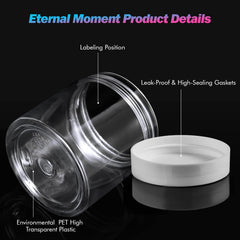 Eternal Moment clear PET jar body detail showing transparent walls for easy content identification