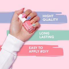 Eternal nail polish being applied on fingernails delivering even coverage and gloss