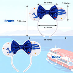 ETLUK oversized blue sequin bow detail showing sparkle that enhances photos