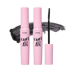 ETUDE front view of mascara duo showing sleek tubes and branding for long wear