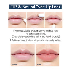 ETUDE contour stick held in hand to show size and travel-friendly convenience