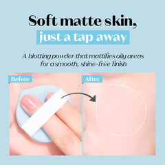 ETUDE puff pressing powder demonstrating easy oil control touch-up