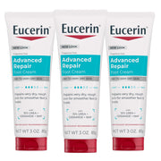 Eucerin foot cream front packaging shows compact travel tubes and brand