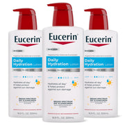 Eucerin front multipack pump bottles showing product convenience and value