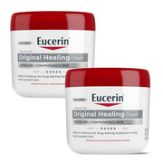 Eucerin jars front view showing two 16-ounce healing cream containers for extended care