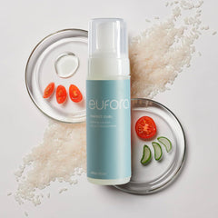 Applying Eufora foam to damp hair for enhanced curl formation benefit
