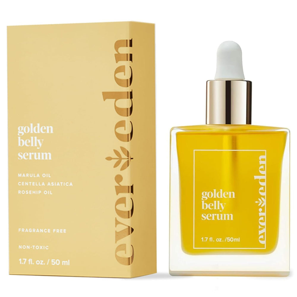 Evereden golden belly serum front packaging showing clean pregnancy-safe bottle benefit