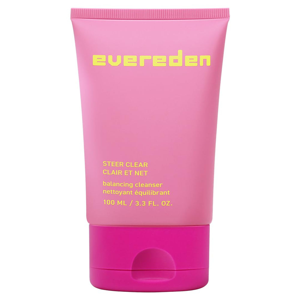 Evereden cleanser front packaging showing bottle and benefits