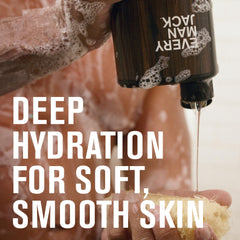 Every Man Jack Amber & Sandalwood bottle close-up highlighting warm scent benefit