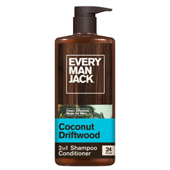 Every Man Jack front label showing coconut driftwood scent and benefits
