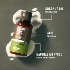 Every Man Jack balm in palm demonstrating easy application and quick comfort